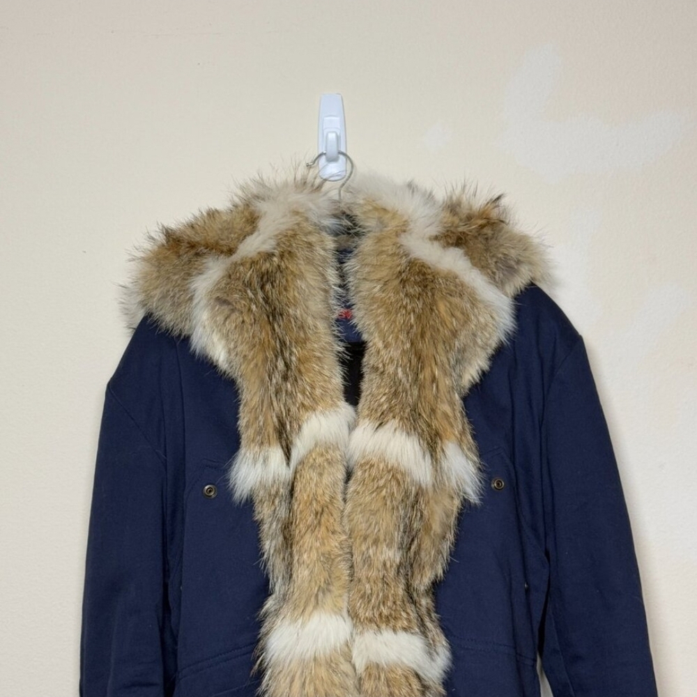 Valente Men's Navy Coyote Fur Parka (Very Limited Edition), Size L - Picture 3 of 5